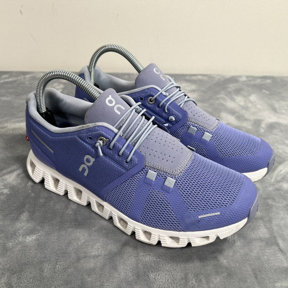 On Running Cloud 5 Shoes Womens US 8.5 Blueberry Feather Purple Sneakers